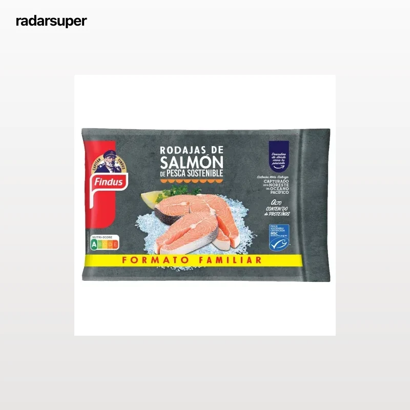 Rodajas de salmón con piel congeladas Findus 500 g.