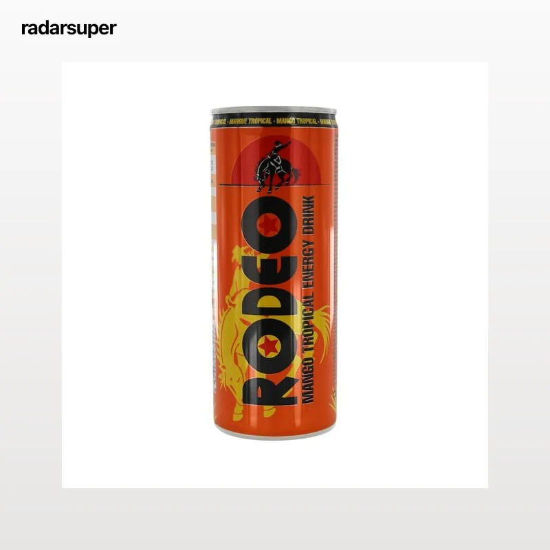 RODEO Bebida energética sabor mango tropical lata 250 ml.