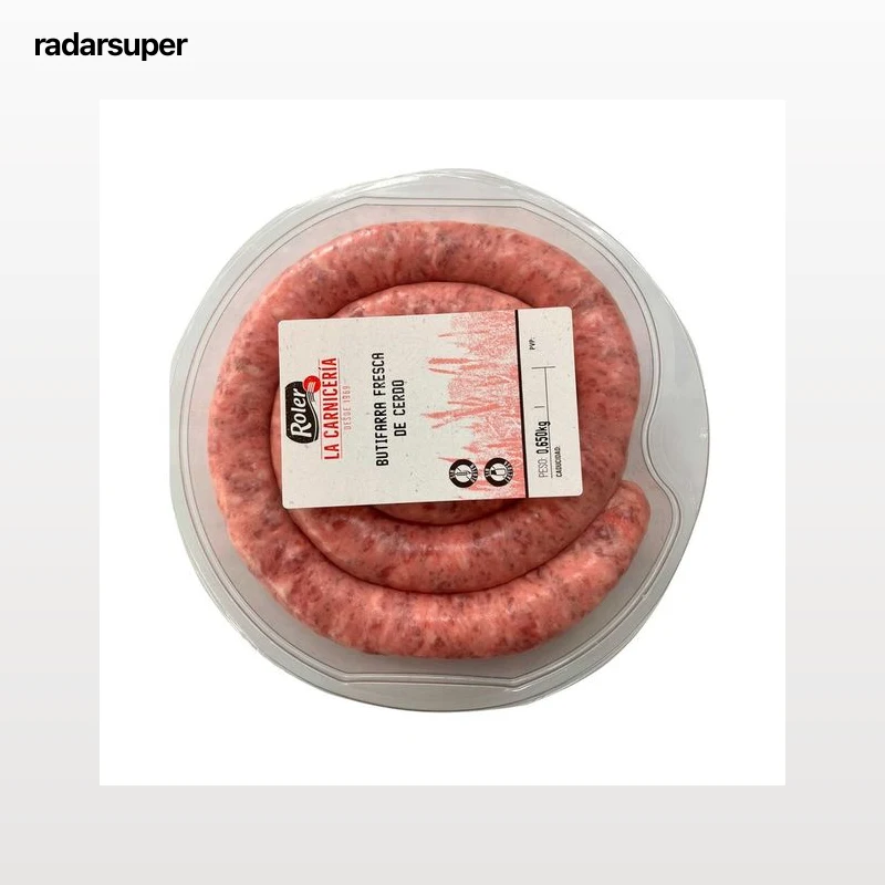 ROLER Butifarra fresca de cerdo, especial barbacoa, bandeja 650 g.