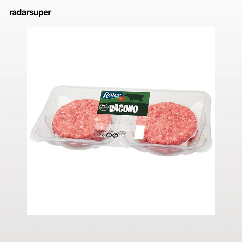 ROLER Selección Bandeja con burger meat de vacuno, elaboradas sin gluten ni lactosa 4 x 80 g.