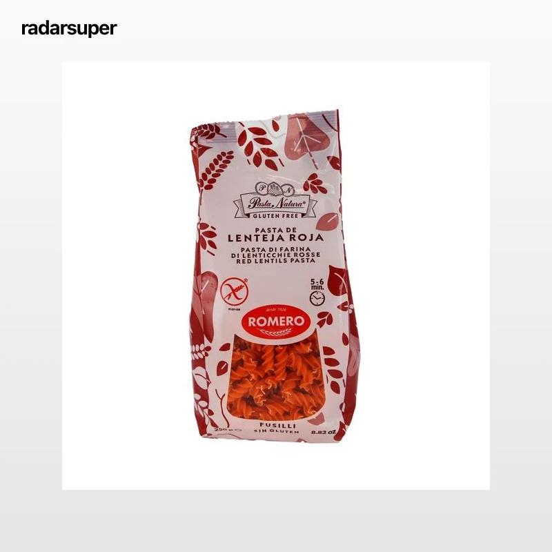 ROMERO Fusilli sin gluten lenteja roja 100 % 250 g.