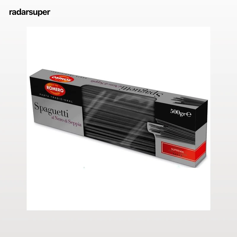 ROMERO Pasta espagueti tradicional al nero di seppia ROMERO 500 g.