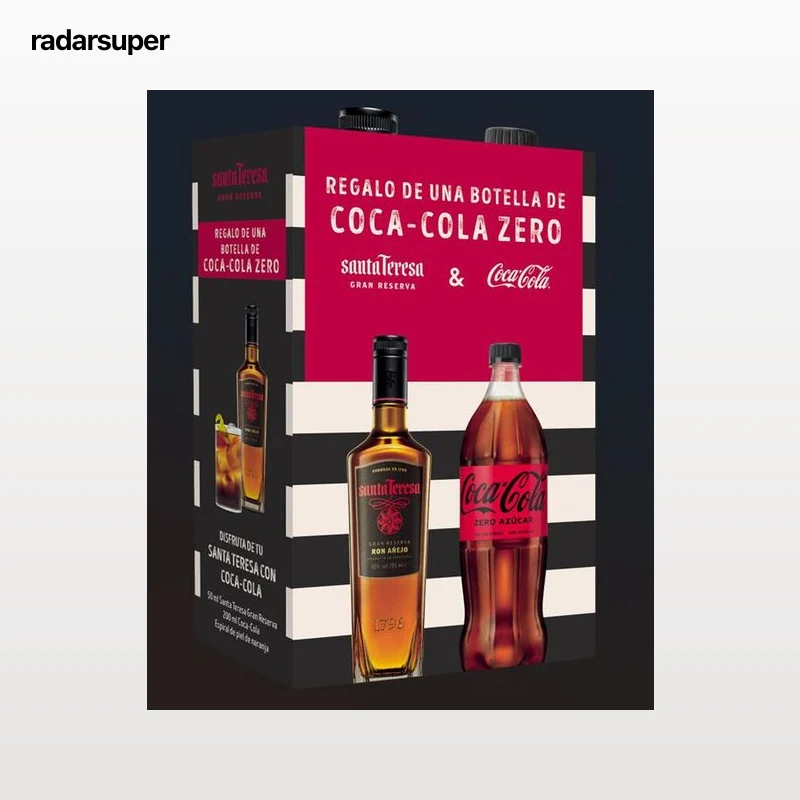 Ron Santa teresa 70cl + Coca Cola Zero 1,25L