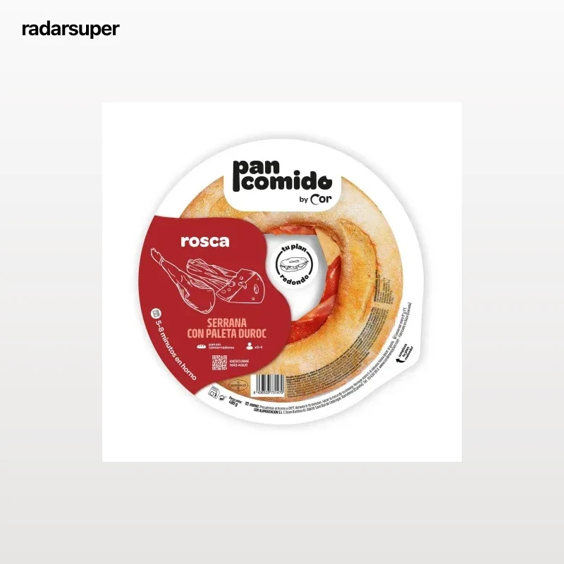 Rosca rústica de jamón serrano, bacon y queso PanComido by Cor 480 g.