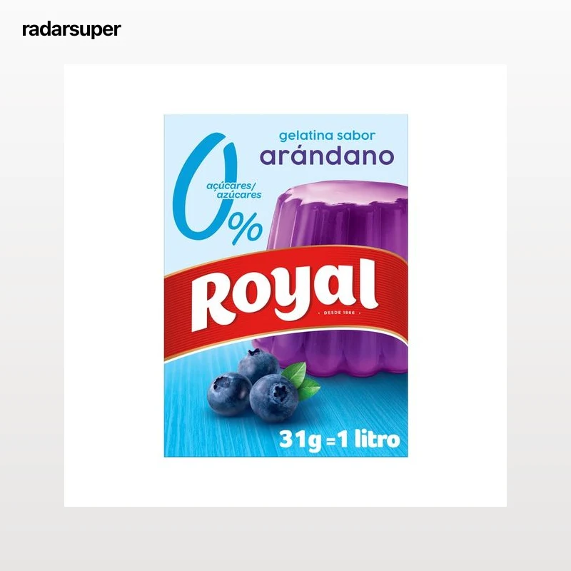 ROYAL 0% Gelatina en polvo sabor arándanos 31 g.