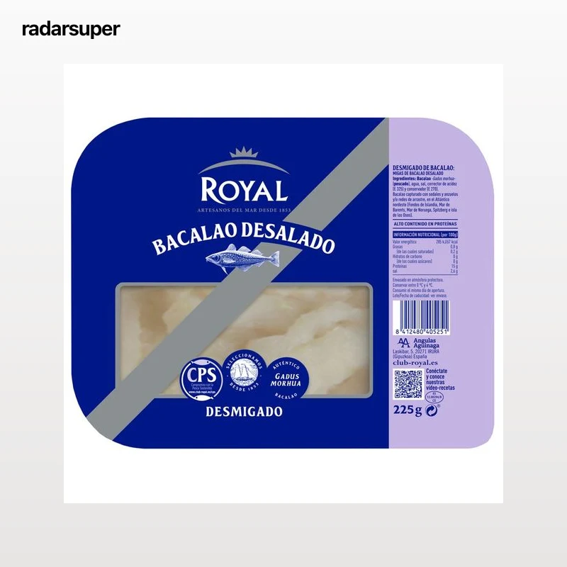 ROYAL Bacalao desmigado desalado 225 g.