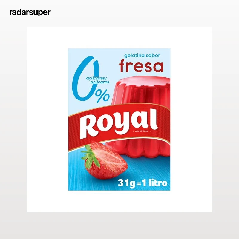 ROYAL Gelatina en polvo sabor fresa 0 % 31 g.