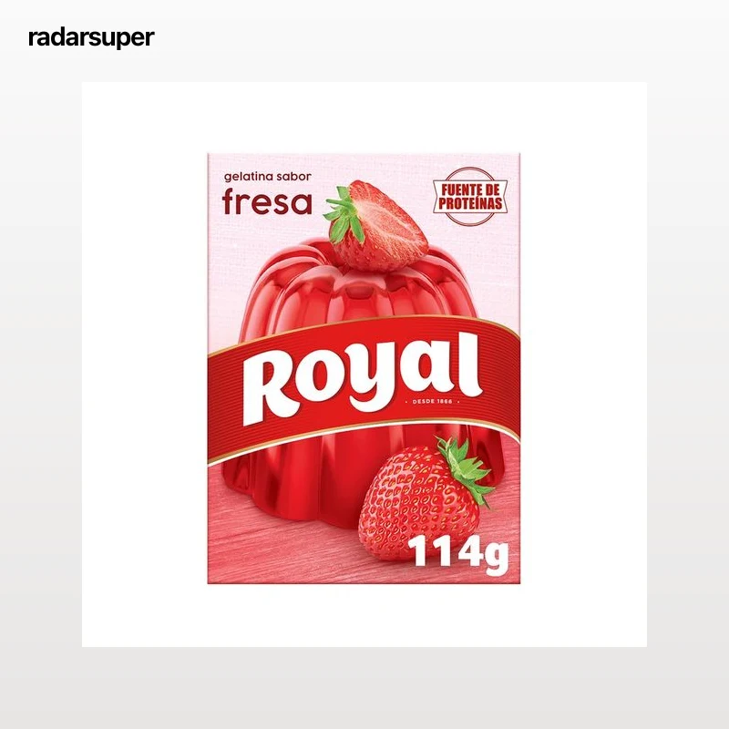 ROYAL Gelatina en polvo sabor fresa ROYAL 114 g.