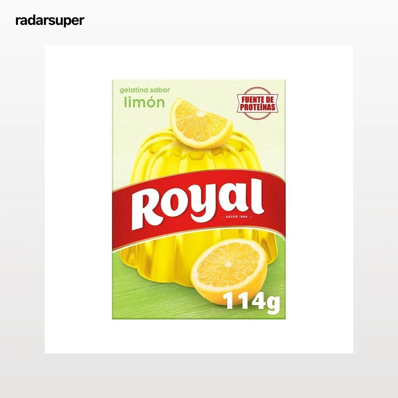 ROYAL Gelatina en polvo sabor limón ROYAL 114 g.