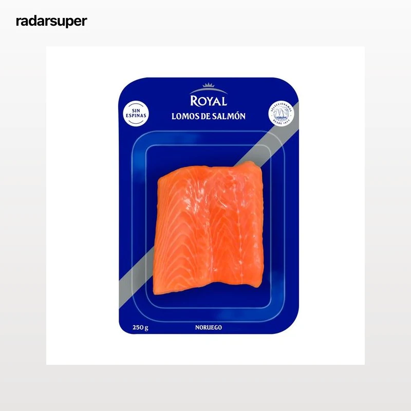 ROYAL Lomo de salmón sin espinas, ideal para elaborar sushi, sashimi, tartar... 250 g.