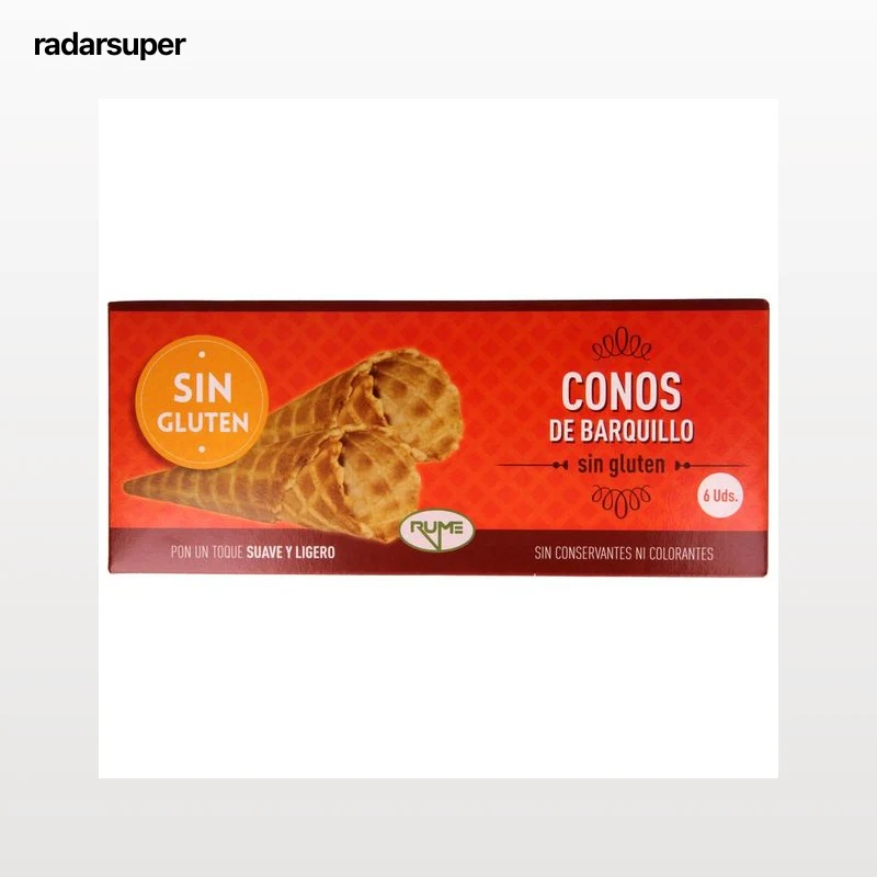 RUME Conos de barquillo para helados, elaborados sin gluten 6 uds.