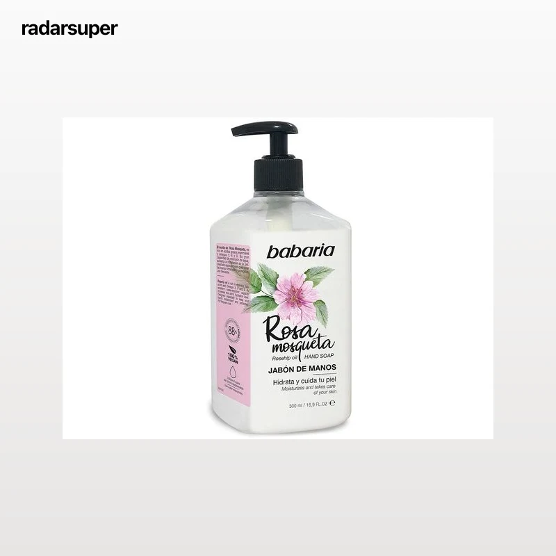 SABONETE LIQUIDO DE MÃOS ROSA MOSQUETA BABARIA 500 ML.