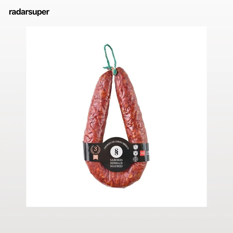 SABORES SIERRA DE MADRID Chorizo de cerdo ibérico, elaborado sin gluten ni lactosa 250 g.