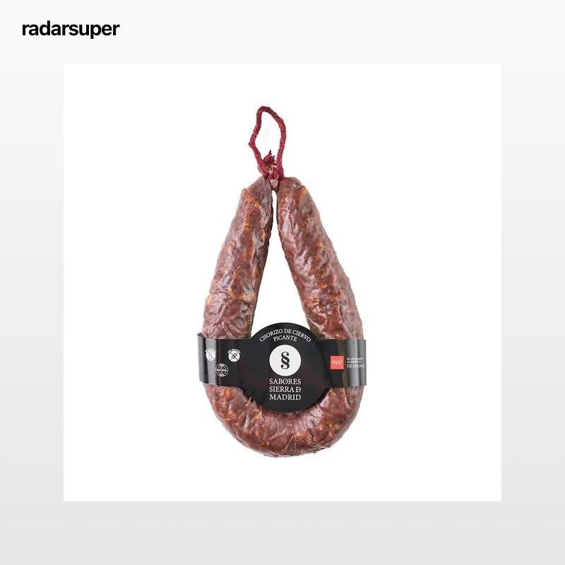 SABORES SIERRA DE MADRID Chorizo picante de ciervo, elaborado sin gluten ni lactosa 250 g.