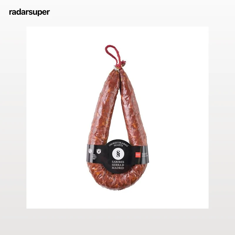 SABORES SIERRA DE MADRID Chorizo picante de jabalí, elaborado sin gluten ni lactosa SABORES SIERRA DE MADRID 250 g.