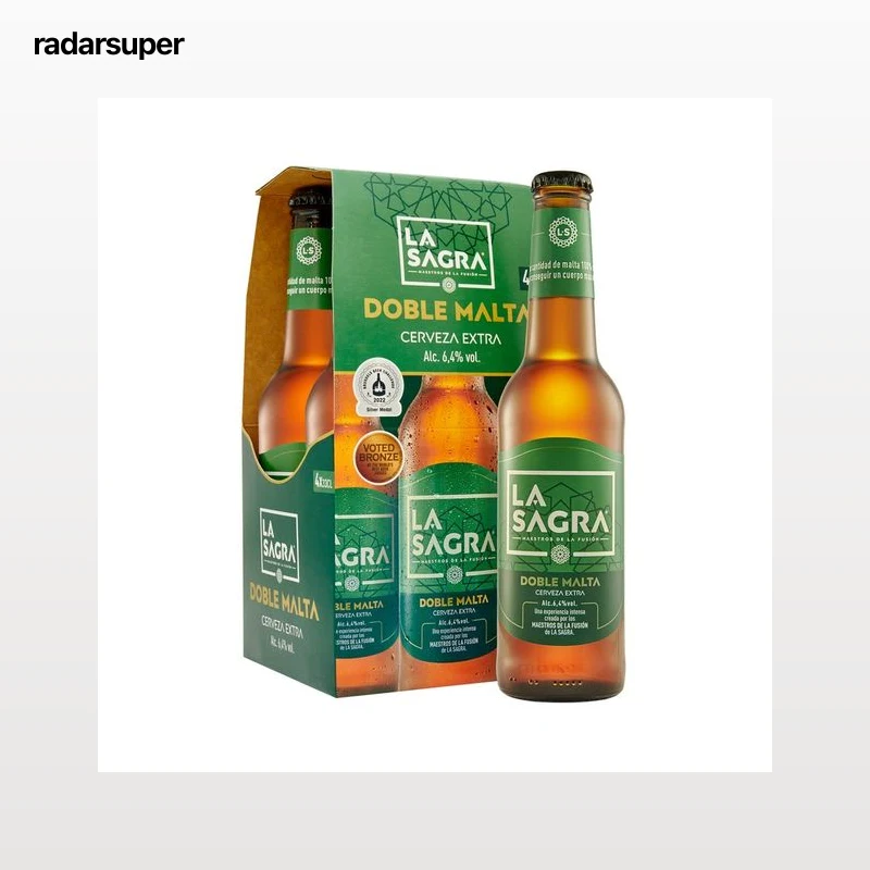 LA SAGRA Cerveza doble malta pack 4 x 33 cl.