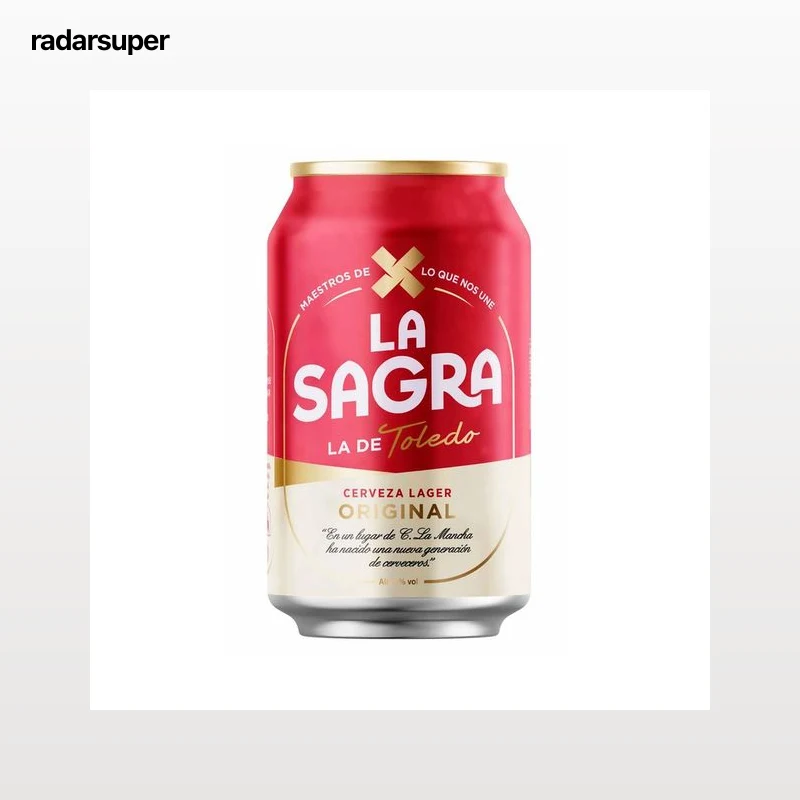 LA SAGRA Cerveza rubia Lager lata de 33 cl.