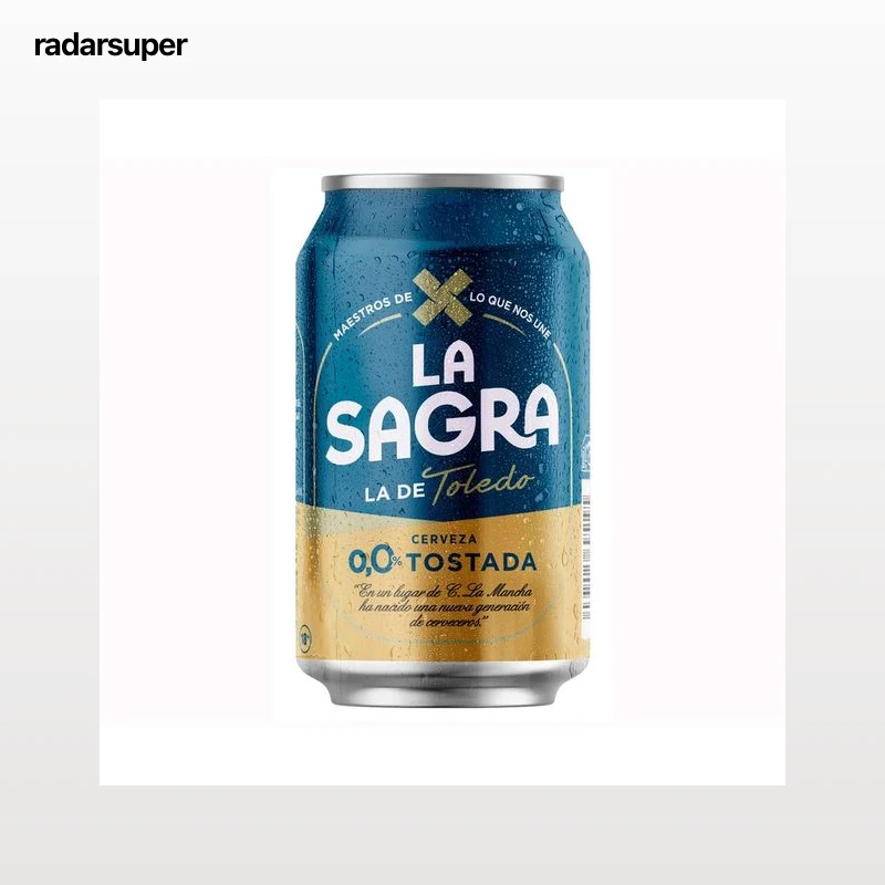 LA SAGRA Cerveza tostada 0,0 lata 33 cl.