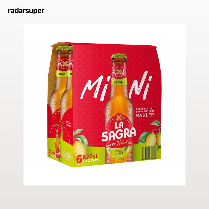 LA SAGRA Mini Cerveza radler botellín 6 bot. x 20 cl.