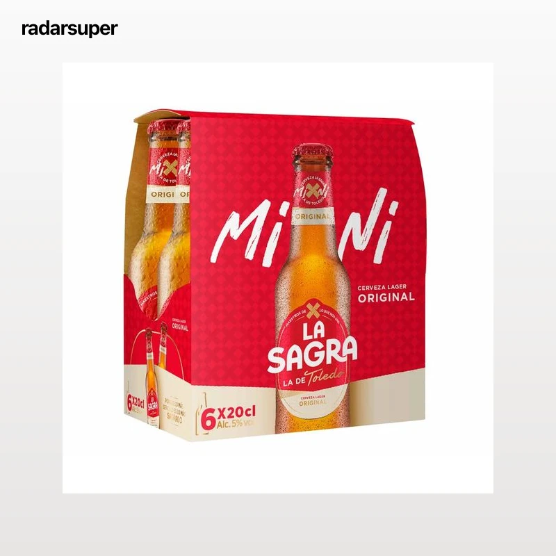 LA SAGRA Mini Cervezas lager botellín 6 bot. x 20 cl.