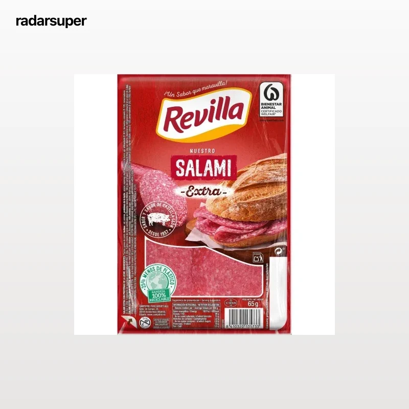Salami extra en lonchas Revilla sin gluten 65 g