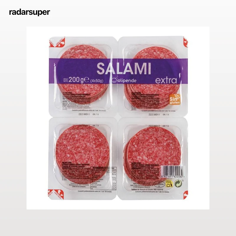 Salami en lonchas calidad extra Alipende pack 4 de 50g