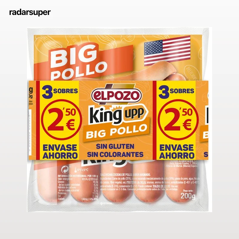 Salchicha Big pollo ElPozo pack 3 x 200g