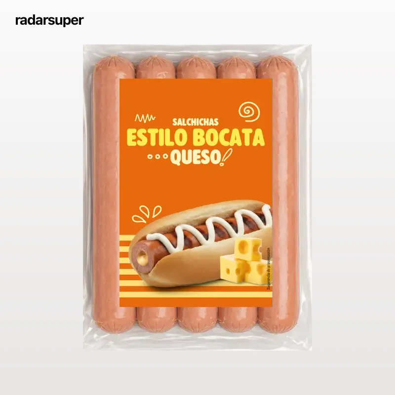 Salchicha estilo bocata Pln 375g con queso