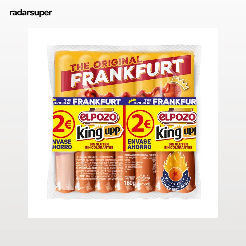 Salchicha frankfurt Elpozo 480 gr Pack 3 original
