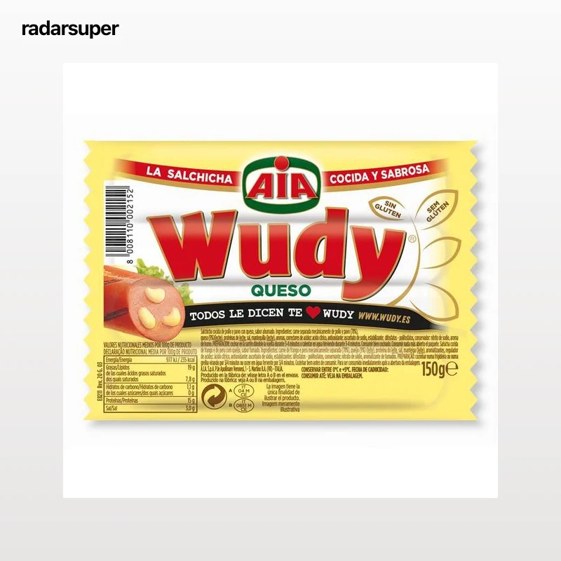 Salchicha wudy Aia 150gr con queso