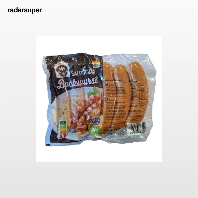 Salchichas Bockwurst Carrefour Original sin gluten y sin lactosa 540 g.