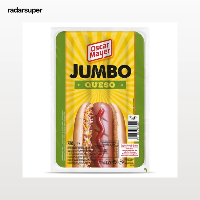 Salchichas cocidas jumbo con queso Oscar Mayer 350 g