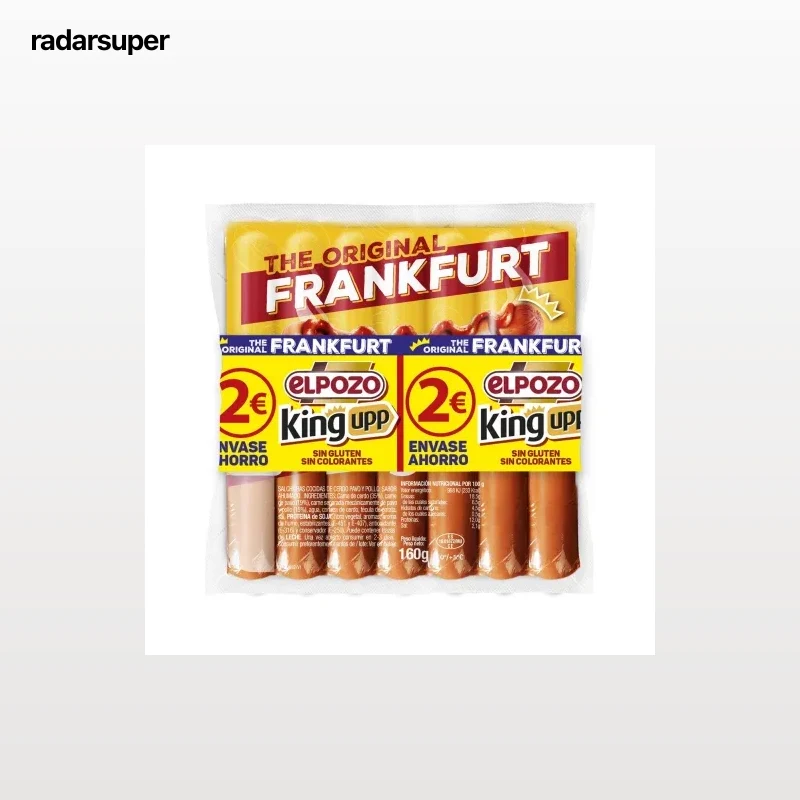 Salchichas Frankfurt El Pozo sin gluten pack de 3 unidades 160 g