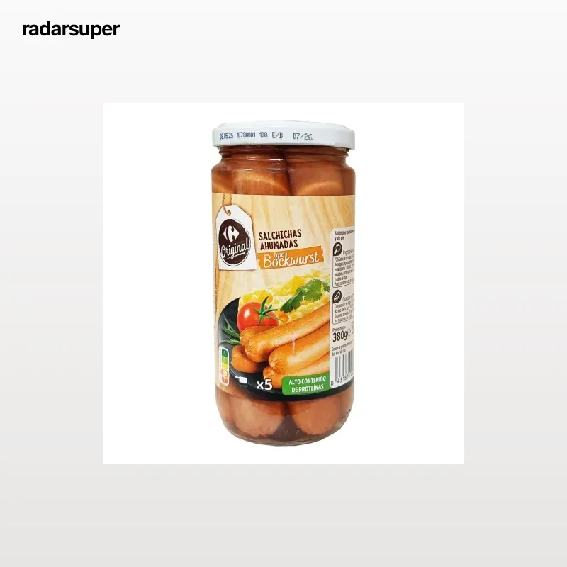 Salchichas tipo Bockwurst ahumadas Original Carrefour 250 g.