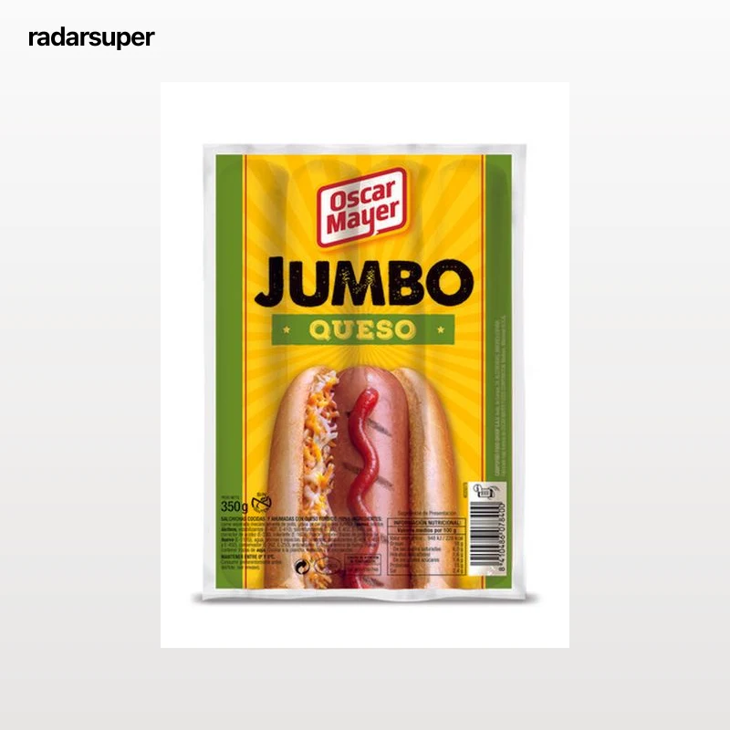 Salchichas tipo jumbo Oscar Mayer 350g con queso 4 piezas