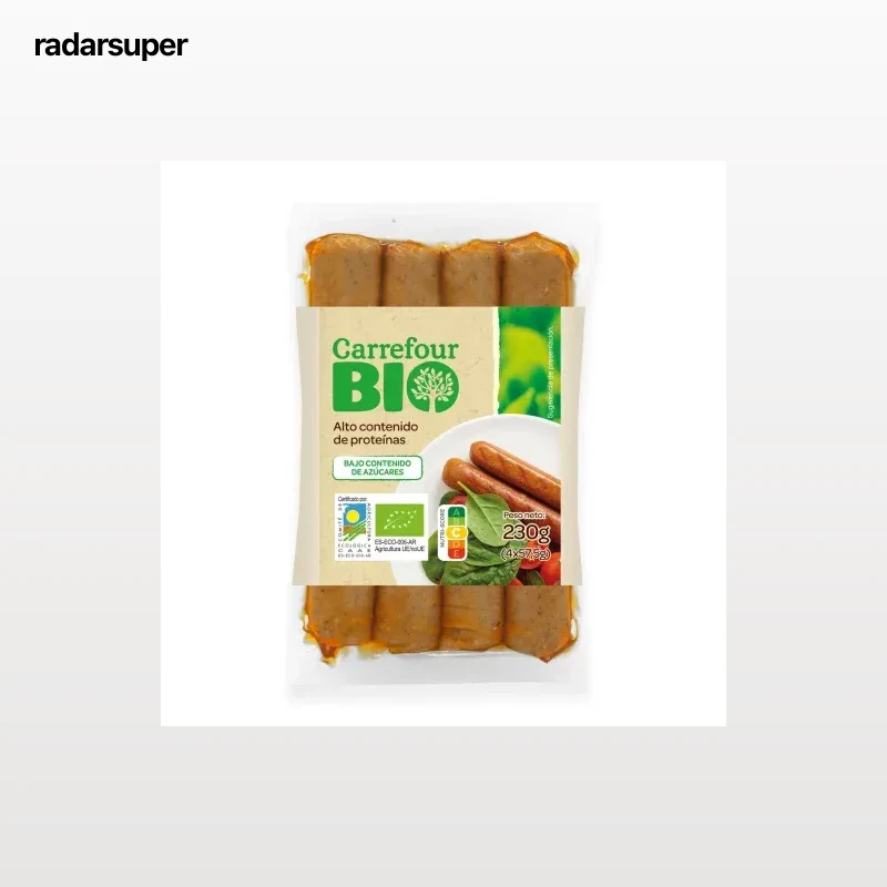 Salchichas vegetales frankfurt ecológicas Carrefour Bio 230 g.