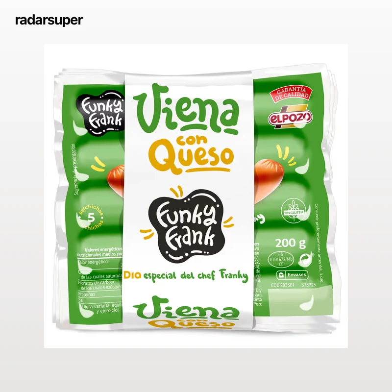 Salchichas Viena con queso Dia Funky Frank 3 x 200 g