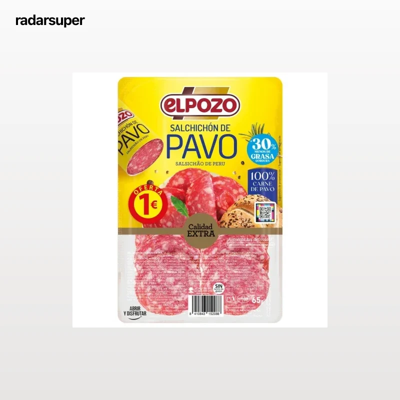Salchichón de pavo en lonchas ElPozo sin gluten 65 g