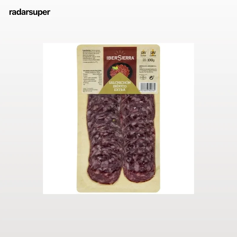Salchichón Ibérico extra en lonchas IberSierra sin gluten y sin lactosa 100 g