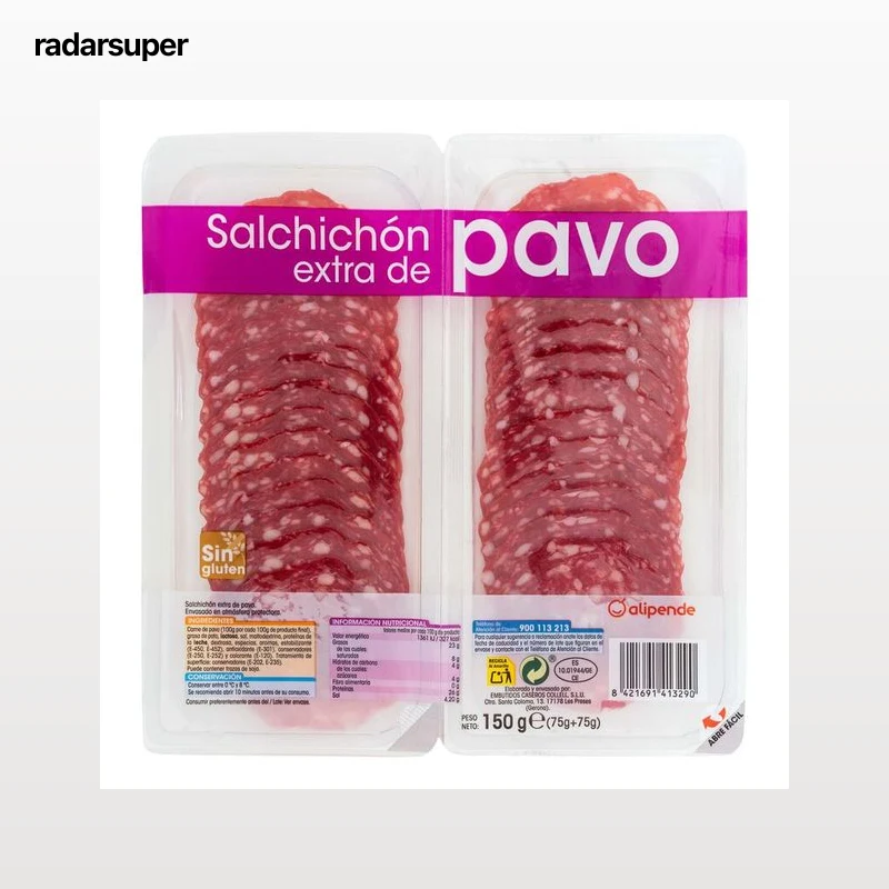 Salchichón de pavo en lonchas Alipende pack 2 de 75g