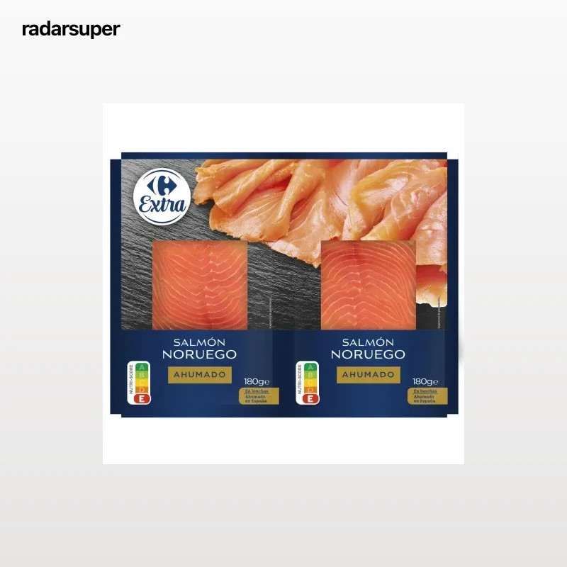 Salmón ahumado noruego Carrefour Extra pack de 2 unidades de 180 g.