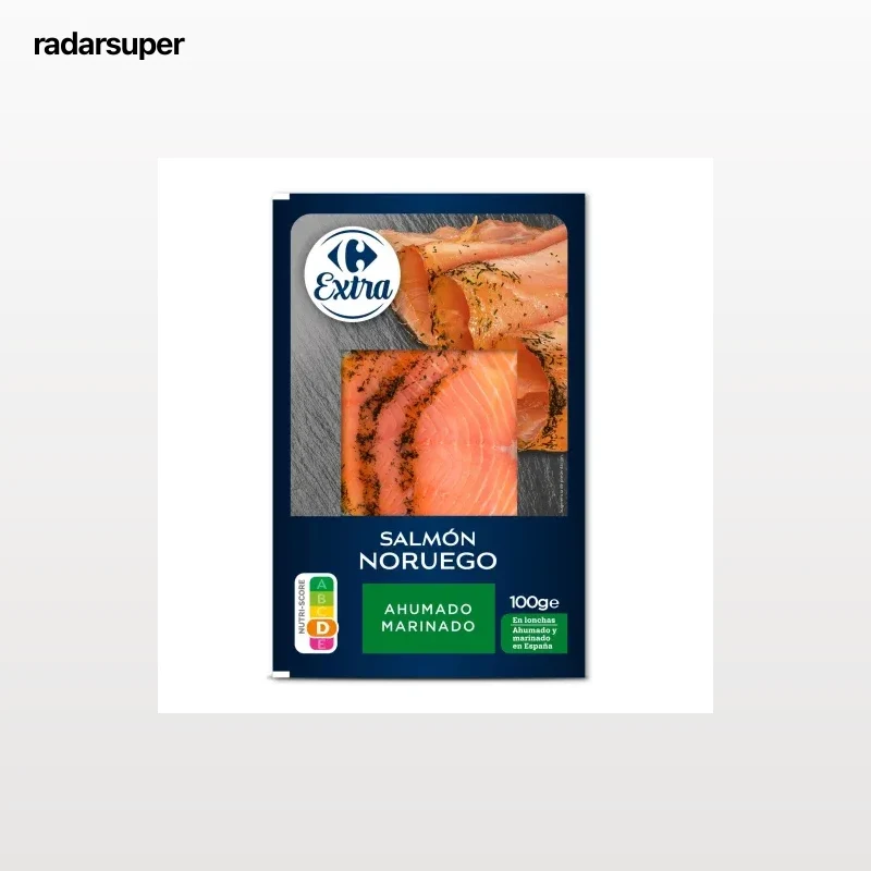 Salmón ahumado noruego marinado Carrefour Extra 100 g.