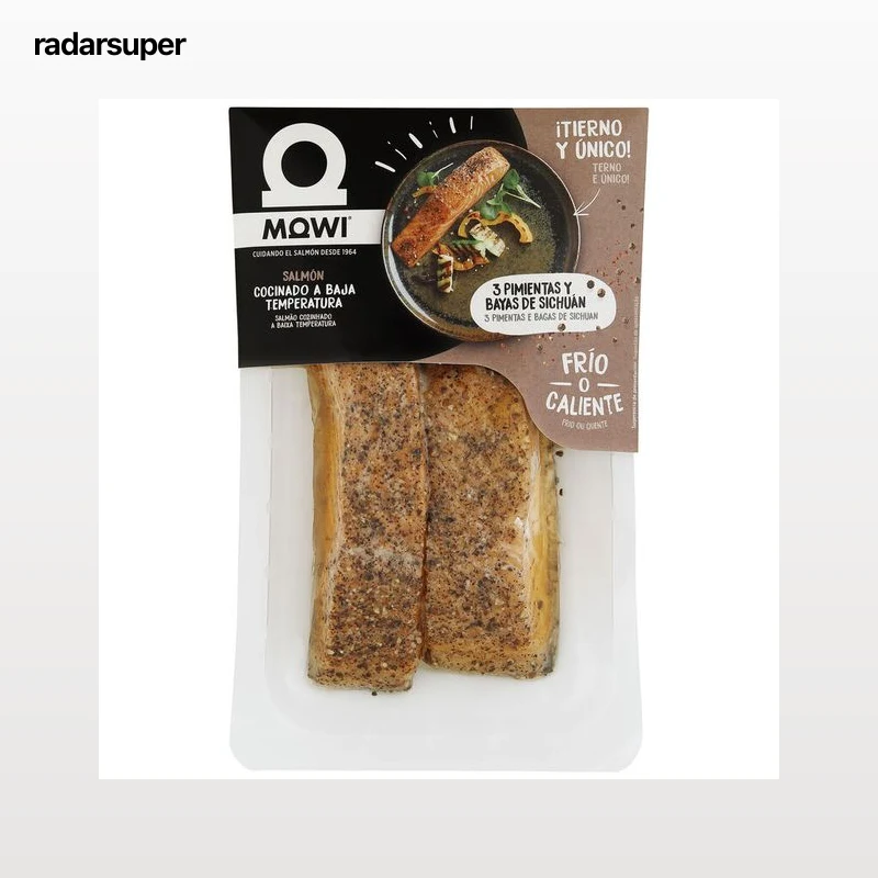 Salmón cocinado a baja temperatura con 3 pimientas Mowi 220