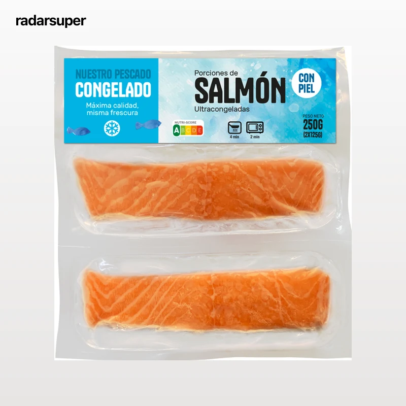 Salmón en porciones con piel 250g