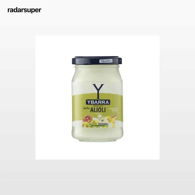 Salsa alioli Ybarra sin gluten y sin lactosa tarro 225 ml.