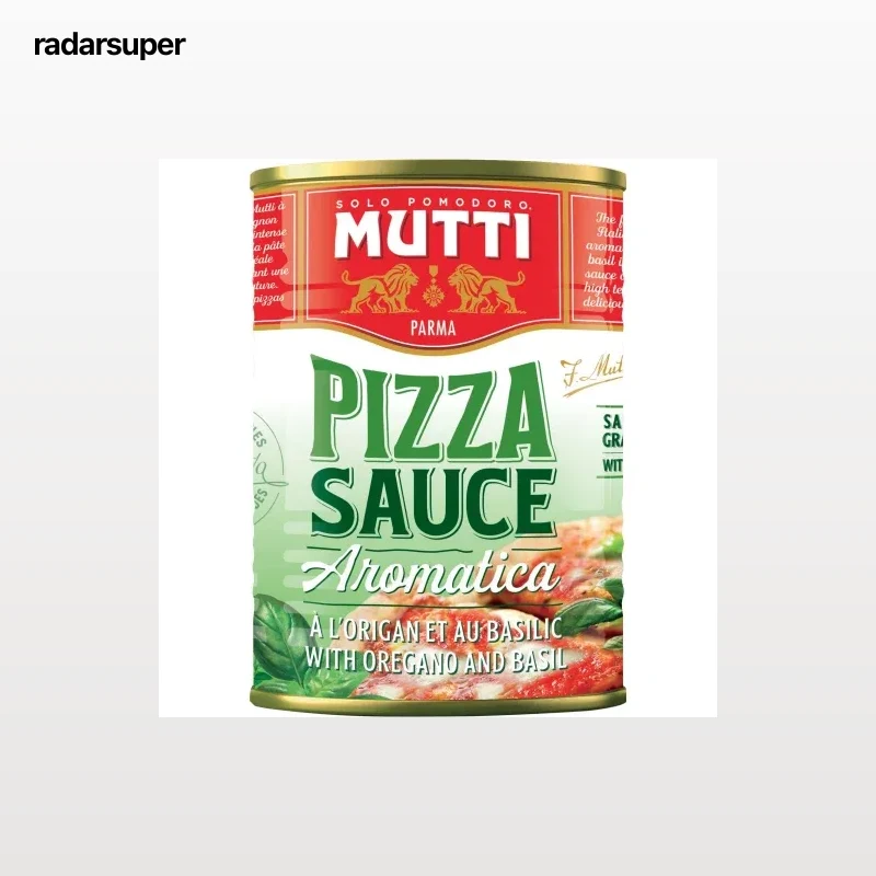 Salsa aromática para pizza Mutti lata 400 g.
