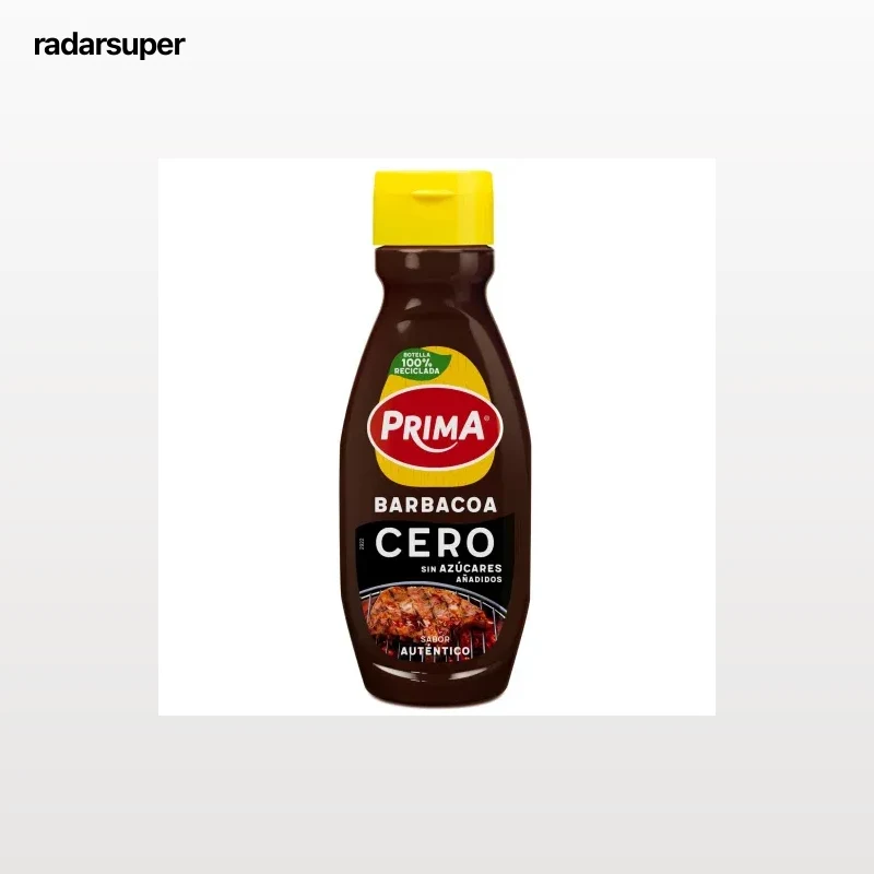 Salsa barbacoa Cero Prima sin gluten y sin azúcar añadido envase 510 g.
