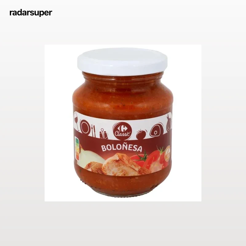 Salsa boloñesa Carrefour sin gluten tarro 300 g.