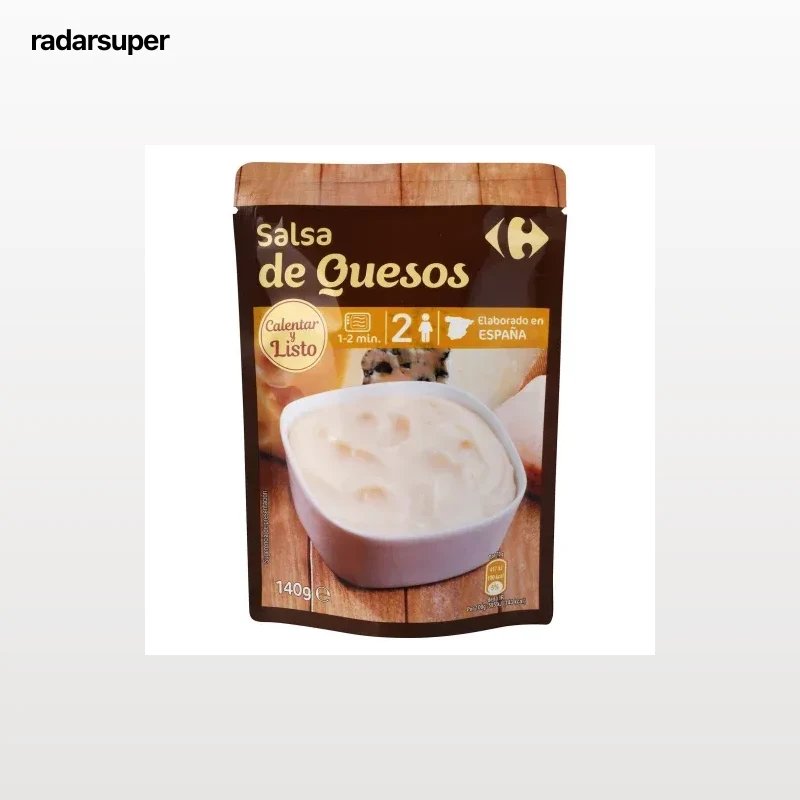 Salsa de quesos Carrefour sobre 140 g.