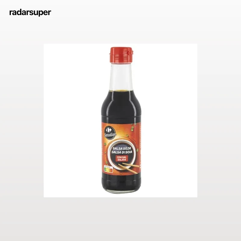 Salsa de soja con sal Sensation Carrefour botella 250 ml.